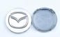 4x Nabendeckel 56mm kompatibel für Mazda Matt Silber Short Pin
