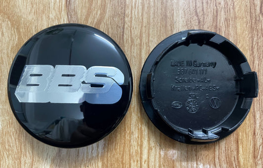 65mm Nabenkappen für BBS Felgen – Schwarz/Silber