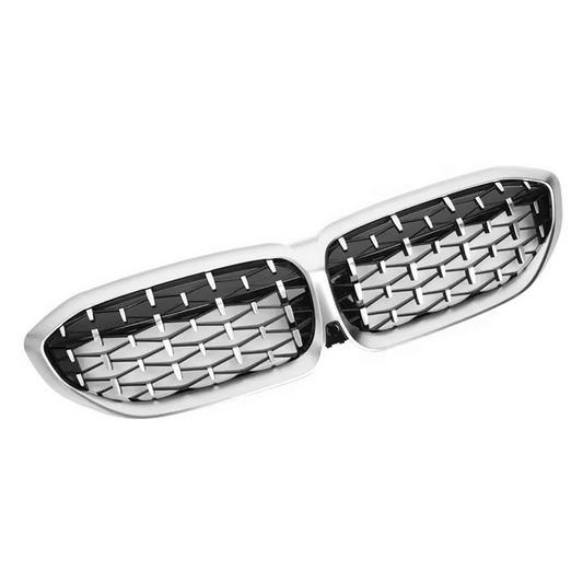 Frontgrill Diamond Style Matt Silber für BMW 3er G20 G21