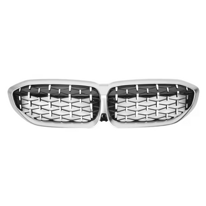 Frontgrill Diamond Style Matt Silber für BMW 3er G20 G21