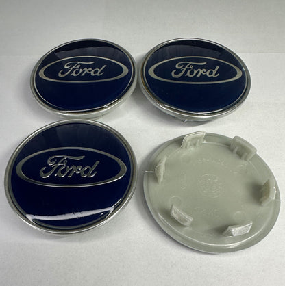 4x Nabendeckel 62mm kompatibel für Ford Blau