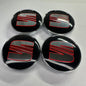4x 60mm Nabendeckel für SEAT Felgen – Schwarz Rot