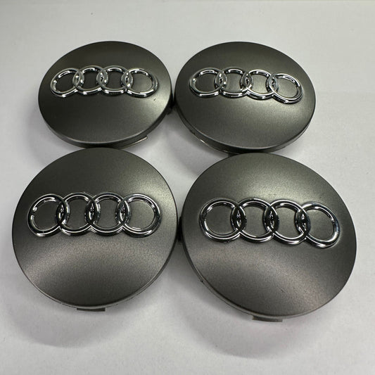 4x Audi kompatible Nabendeckel 60mm Matt Grau