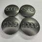4x Audi kompatible Nabendeckel 60mm Matt Grau