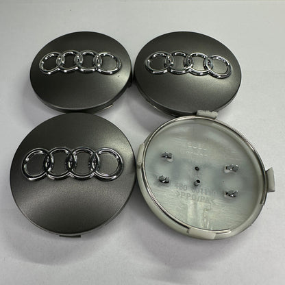 4x Audi kompatible Nabendeckel 60mm Matt Grau
