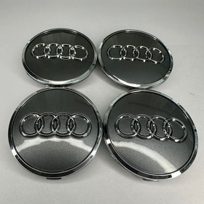 4x Audi kompatible Nabendeckel 61mm Grau