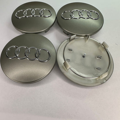 4x Audi kompatible Nabendeckel 68mm Matt Grau